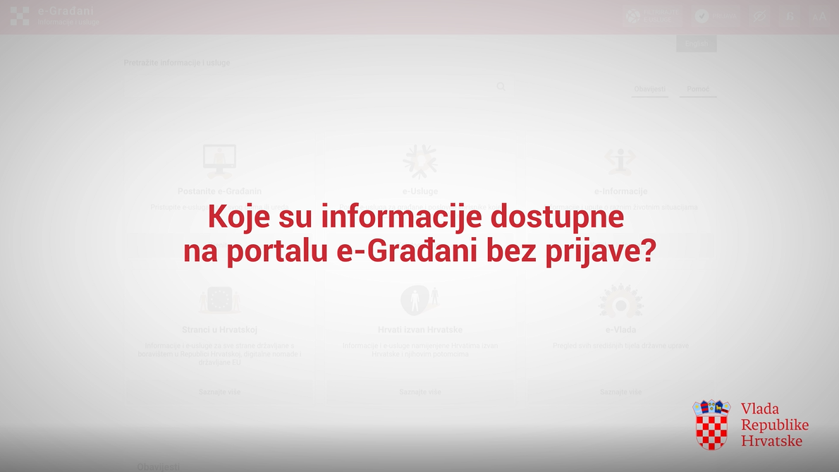 Koje su informacije dostupne na portalu e-Građani bez prijave?